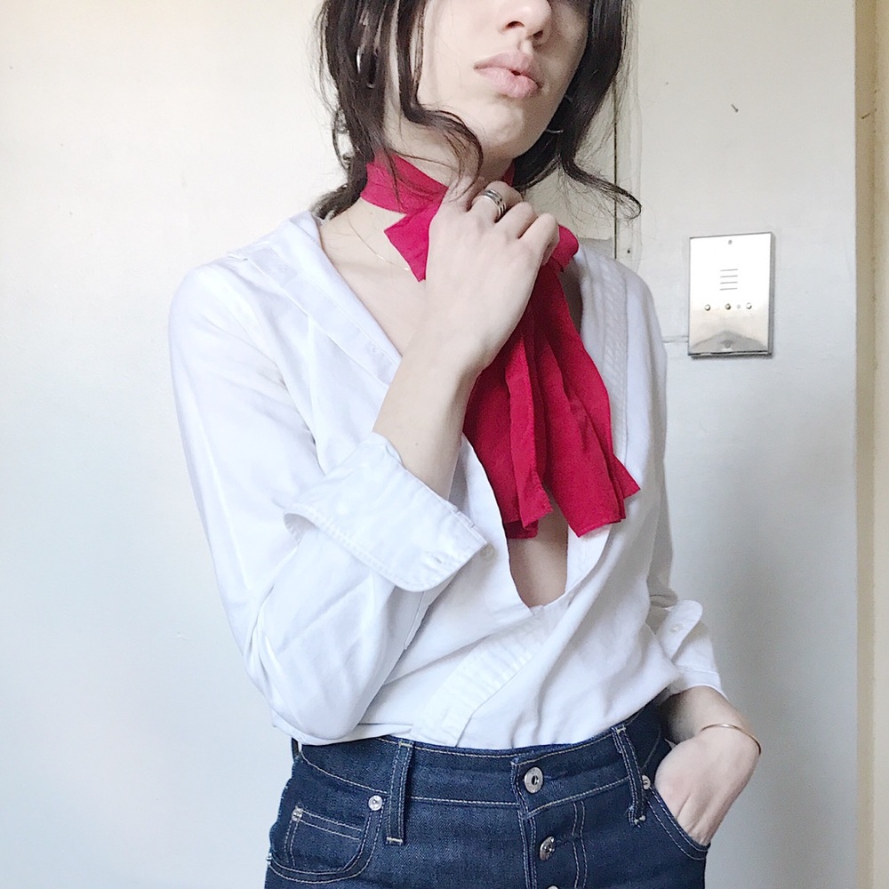 🌹hand dyed red rose silk scarf🌹